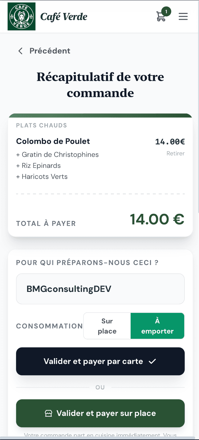 Commande en ligne côté client.